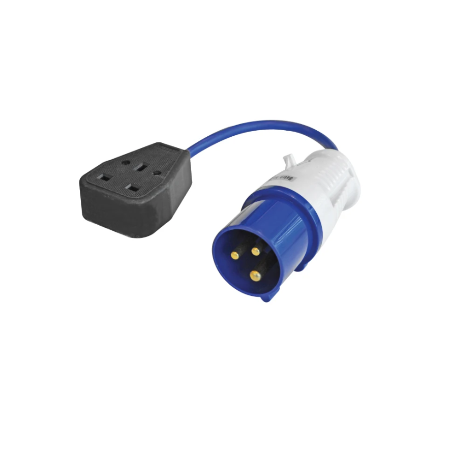 Plug to 240v 3 Pin Socket & 35cm Lead, Fly Lead 240 Volt 3 Pin