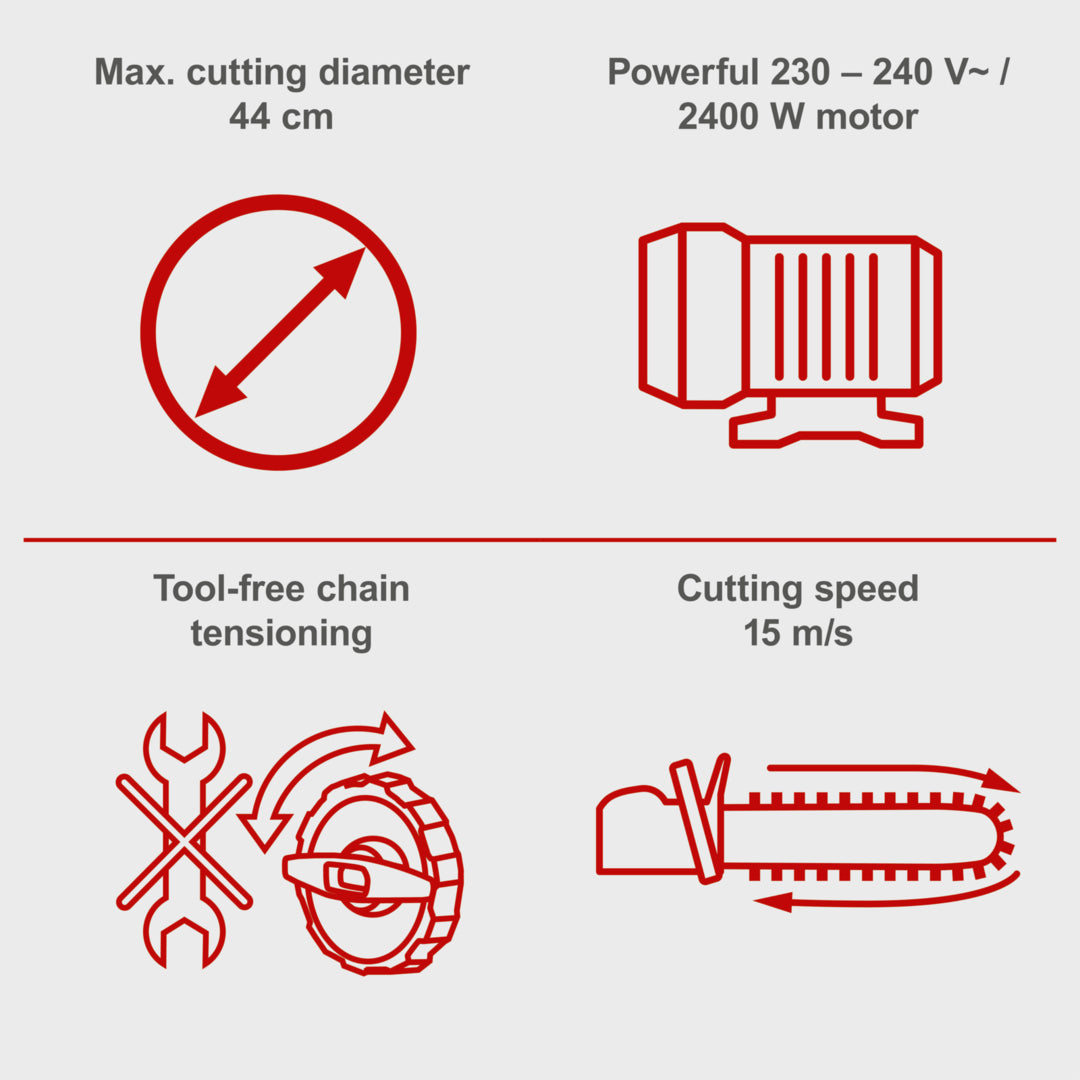 Scheppach CSE2600 Electric Chainsaw 2400W 455mm