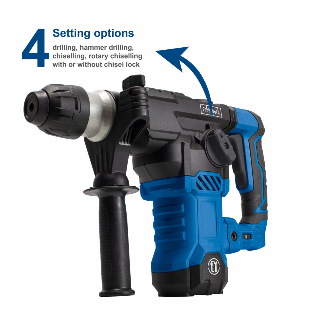 Scheppach DH1500PLUS SDS-Plus Hammer Drill 1500W - 32mm Concrete Drilling