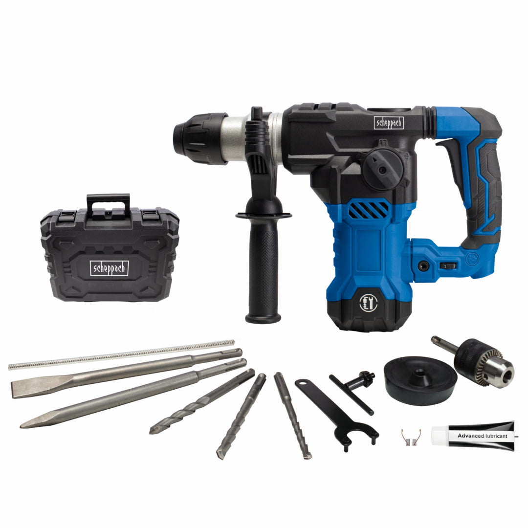 Scheppach DH1500PLUS SDS-Plus Hammer Drill 1500W - 32mm Concrete Drilling