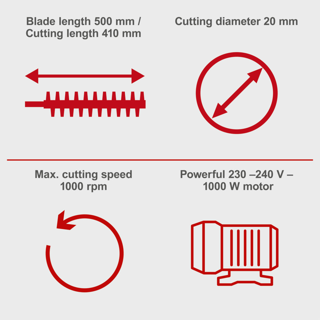 Scheppach ETHT1000 Electric Long-Reach Hedge Trimmer 1000W