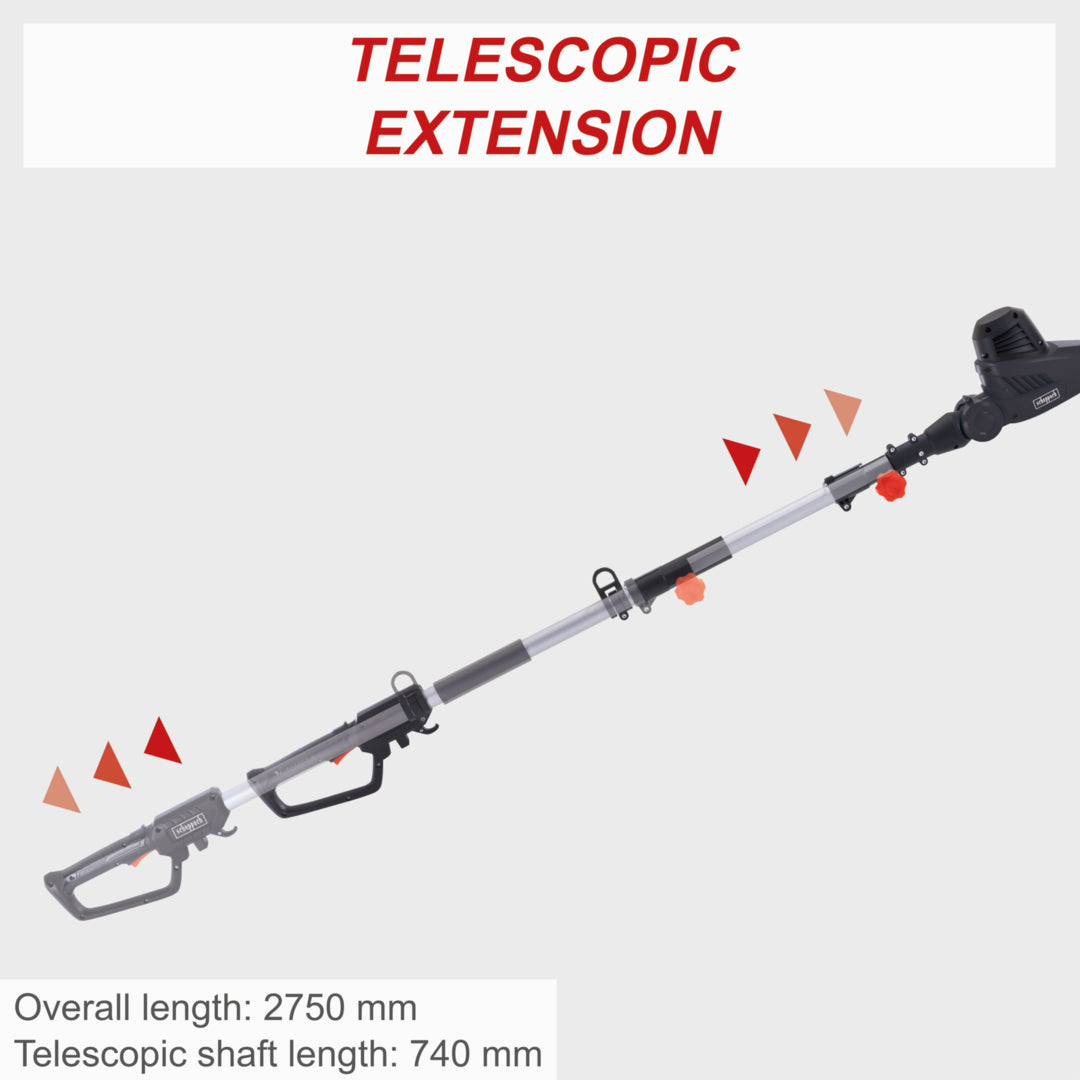 Scheppach ETHT500 Electric Telescopic Hedge Trimmer 500W