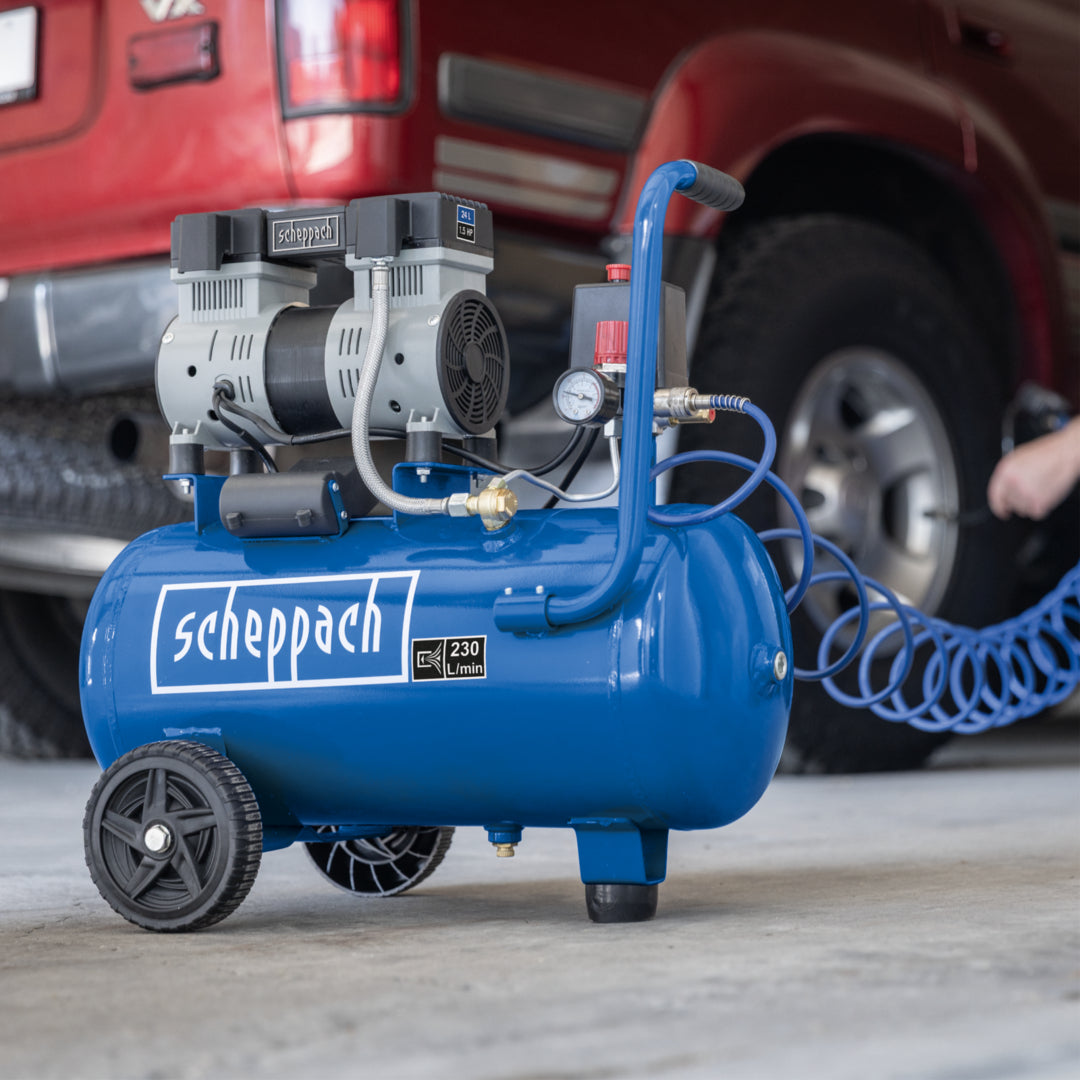Scheppach HC26Si Silent Air Compressor 24L 8 Bar