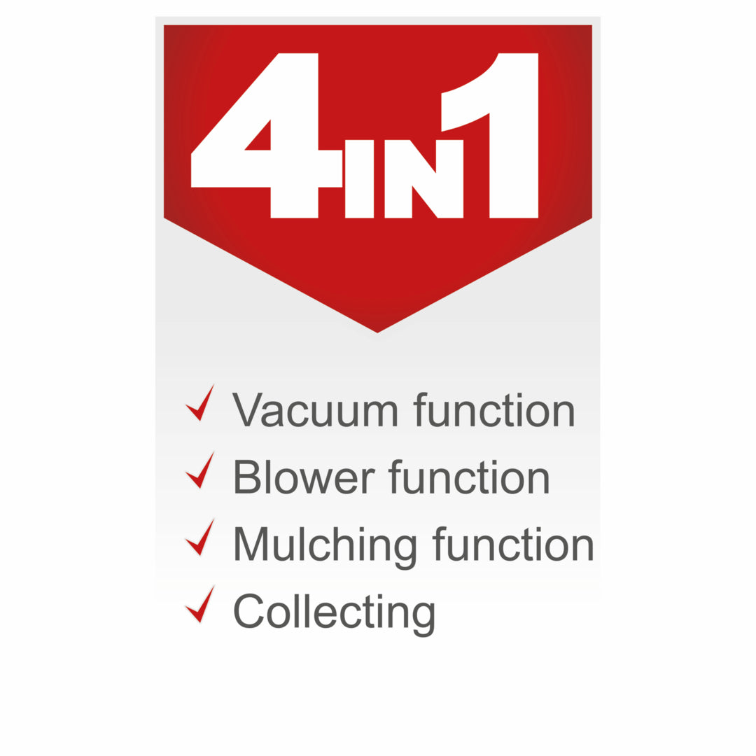 Scheppach LBH2600P Petrol 4-in-1 Leaf Blower Vacuum Shredder 678m³/h Airflow