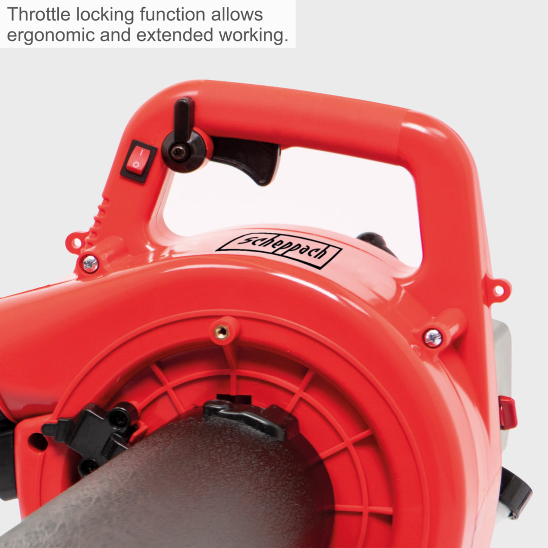 Scheppach LBH2600P Petrol 4-in-1 Leaf Blower Vacuum Shredder 678m³/h Airflow