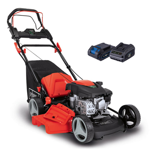 Scheppach MS150-46E Petrol Electric-Start Self-Propelled Lawn Mower 46cm