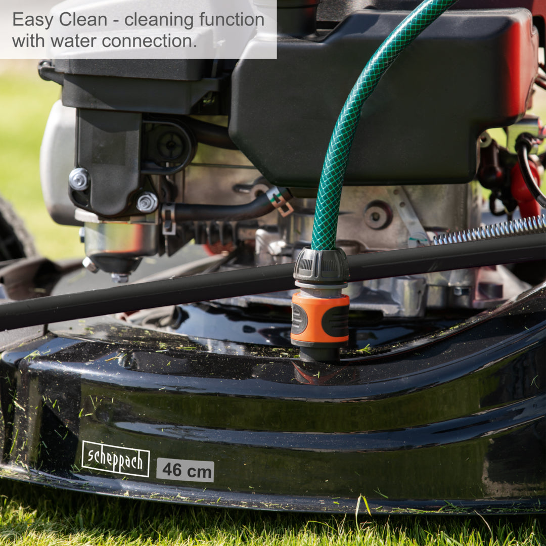 Scheppach MS150-46E Petrol Electric-Start Self-Propelled Lawn Mower 46cm