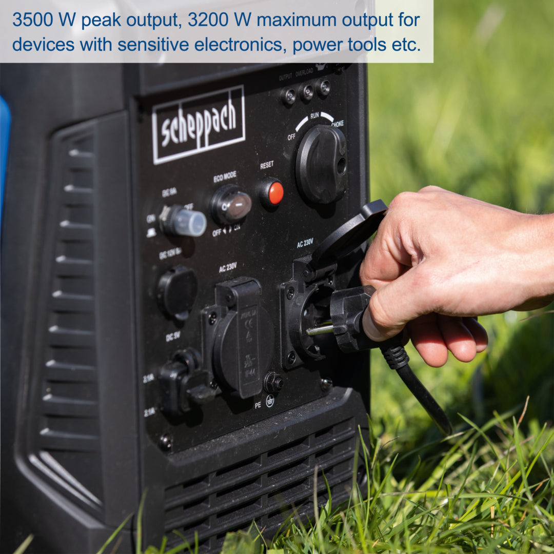 Scheppach SG3500i Portable Petrol Inverter Generator 3000W Rated