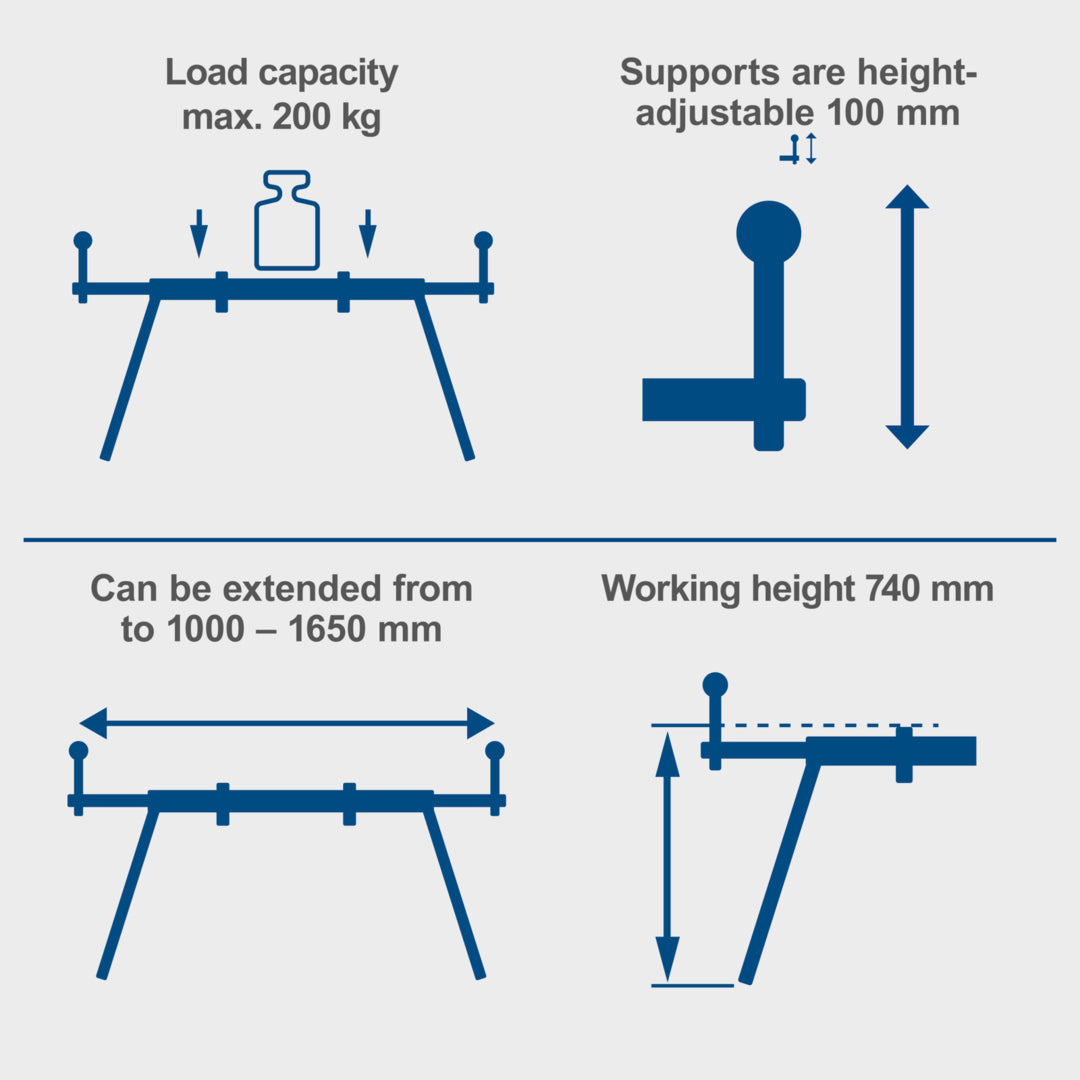 Scheppach UMF1600 Universal Mitre Saw Stand - 200kg Load Capacity