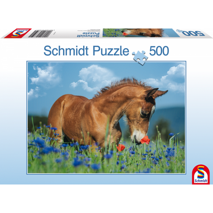 Schmidt Welsh Pony in Flower Meadow 500 Pieces Jigsaw Puzzle