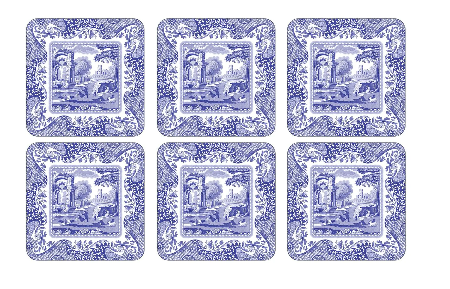 Spode Blue Italian Set of 6 Coasters