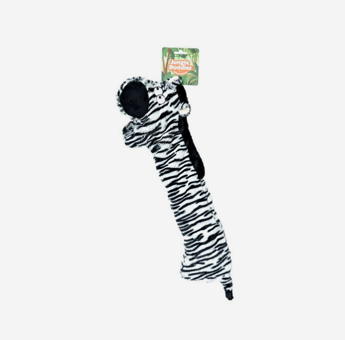 Animal Instincts Jungle Buddies Plush Zebra Dog Toy