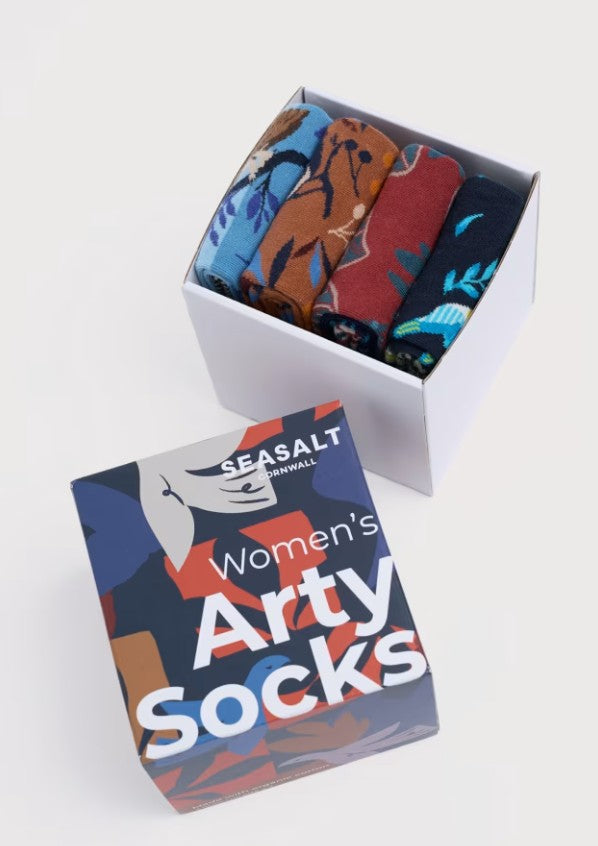Seasalt Gift Box of 4 Women's Scenic Arty Socks