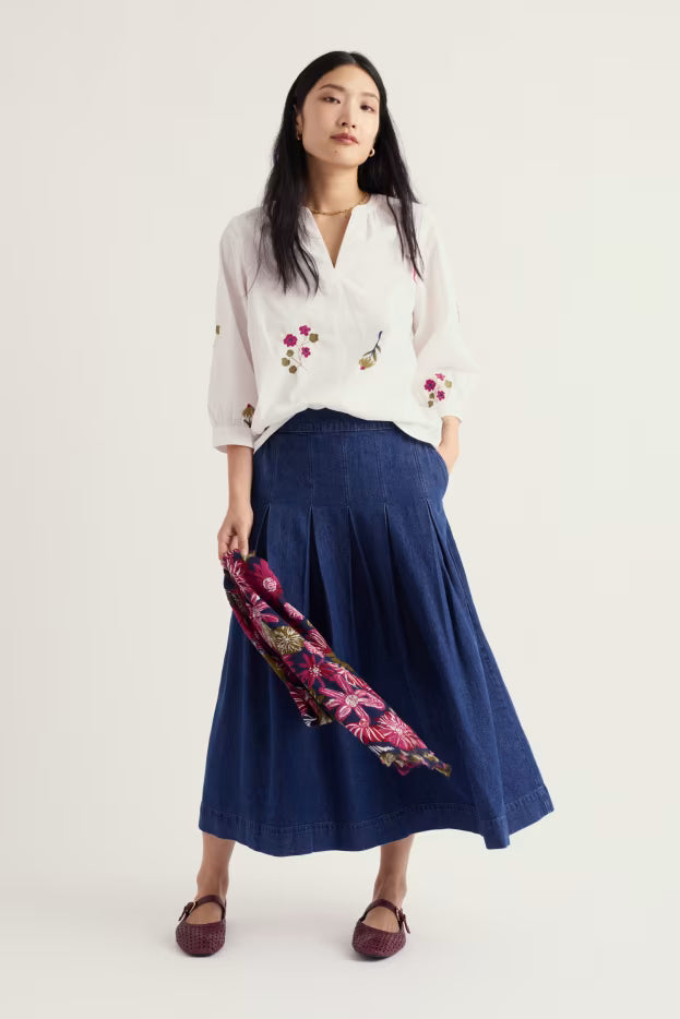 Seasalt Grace Embroidered Cotton Smock Top