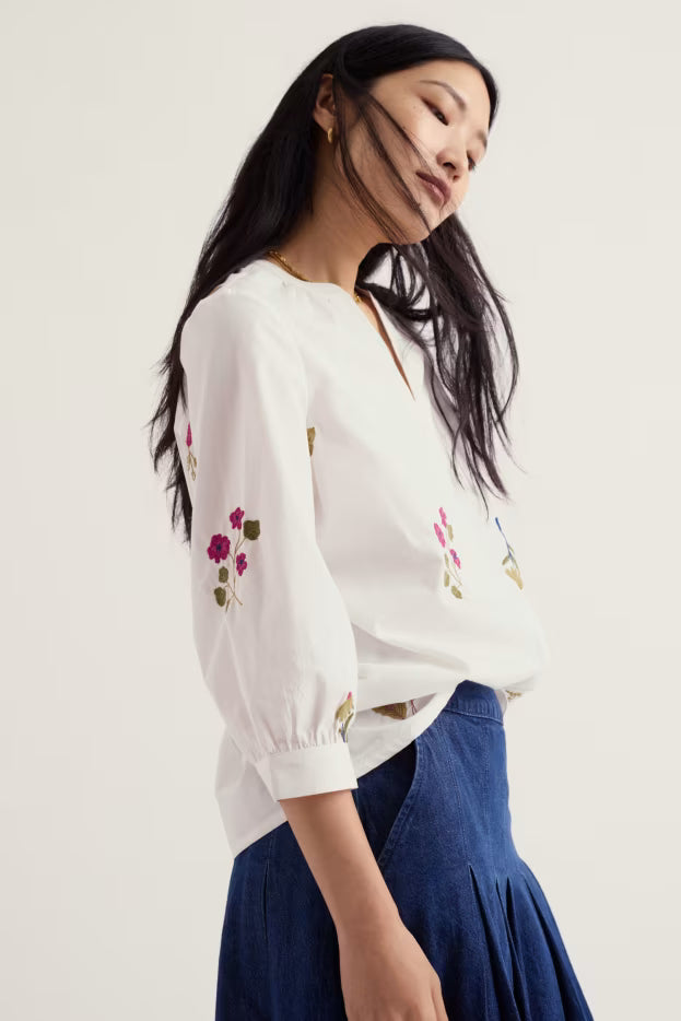 Seasalt Grace Embroidered Cotton Smock Top