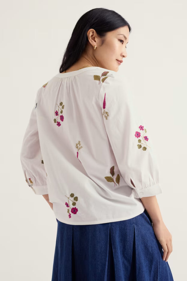Seasalt Grace Embroidered Cotton Smock Top