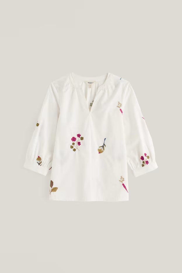 Seasalt Grace Embroidered Cotton Smock Top