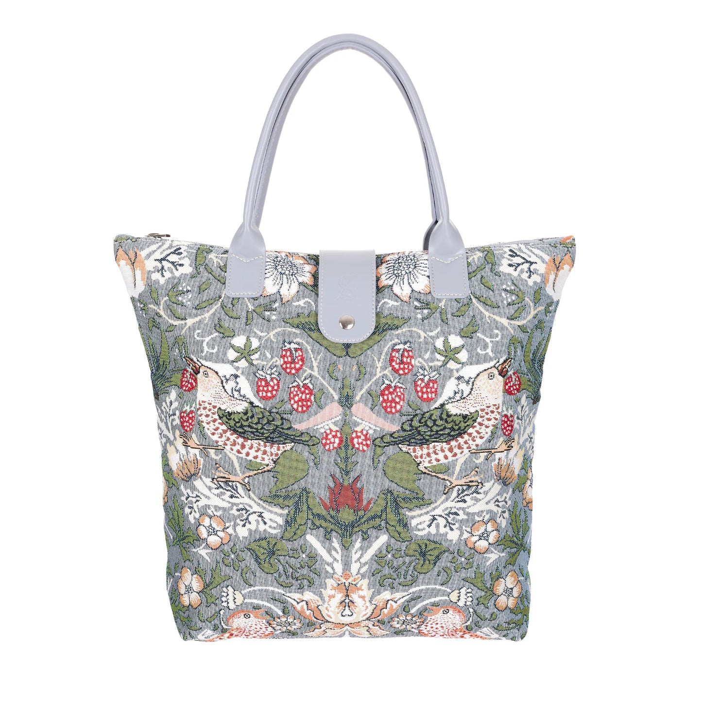 Signare William Morris Strawberry Thief Grey Folding Bag