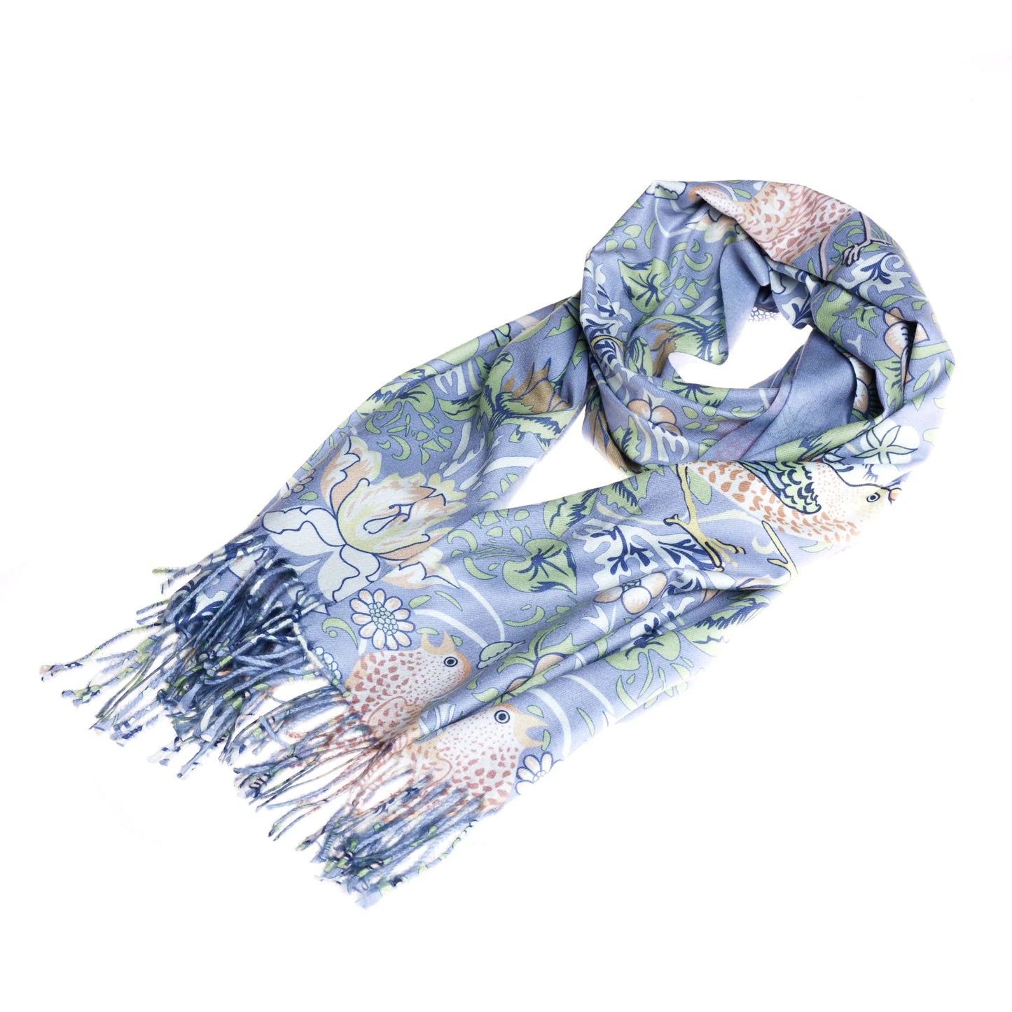 Signare William Morris Strawberry Thief Grey Pashmina