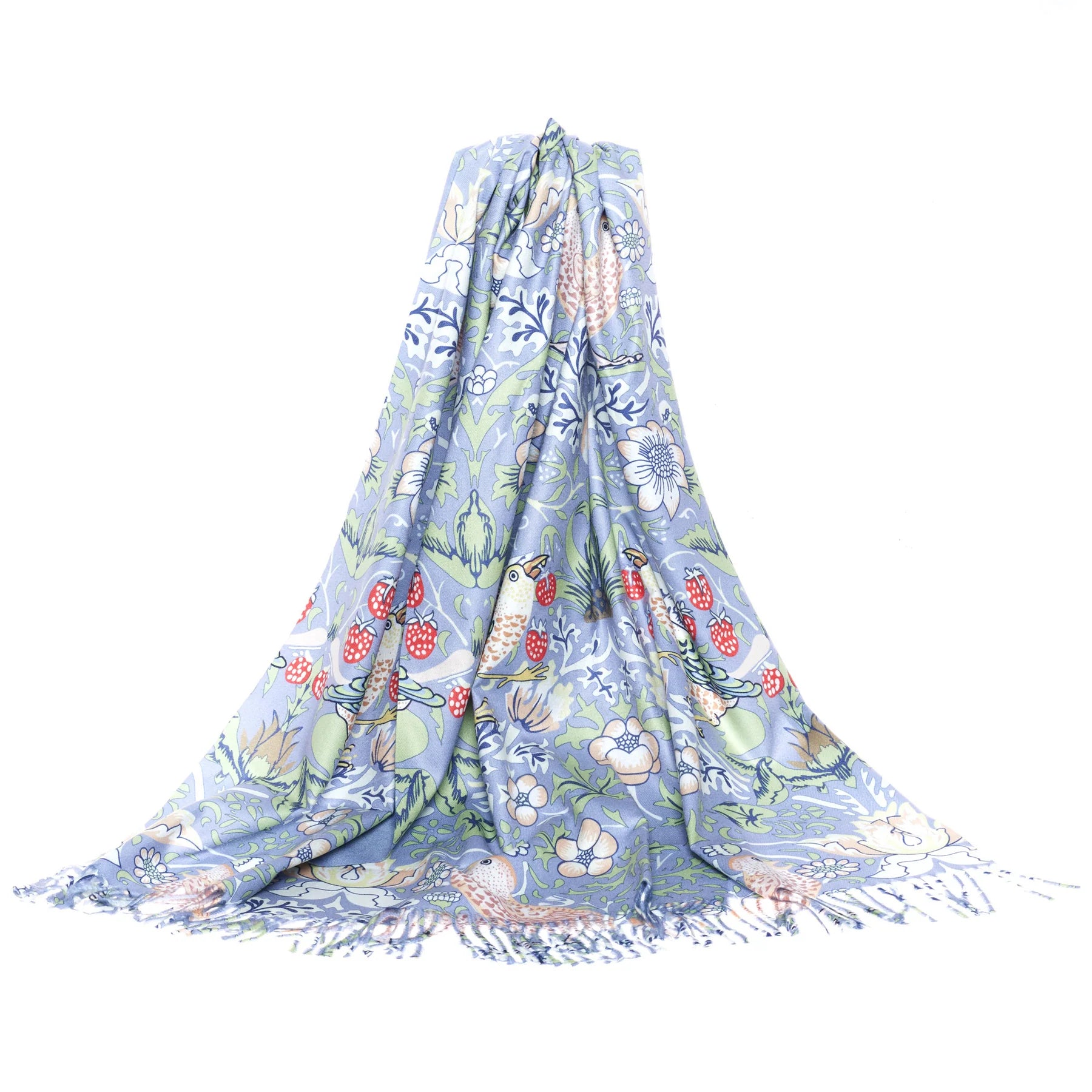 Signare William Morris Strawberry Thief Grey Pashmina