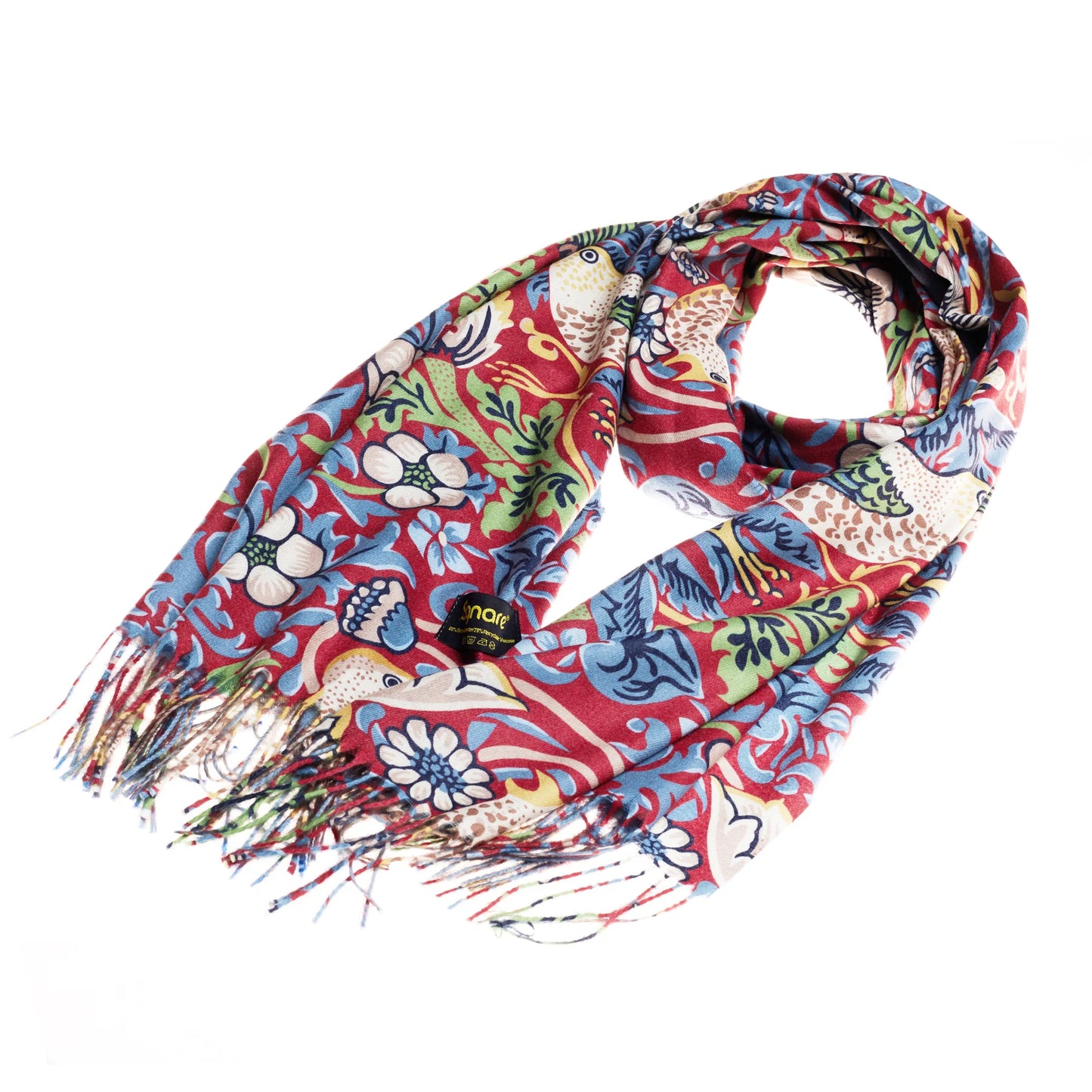 Signare William Morris Strawberry Thief Red Pashmina