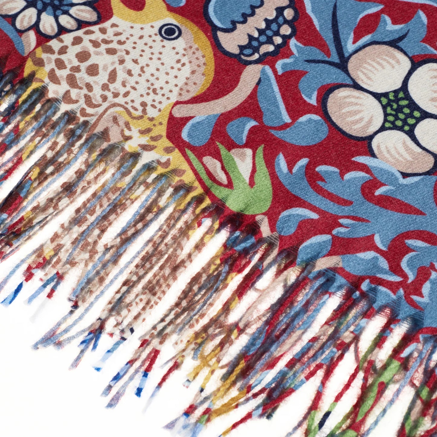 Signare William Morris Strawberry Thief Red Pashmina