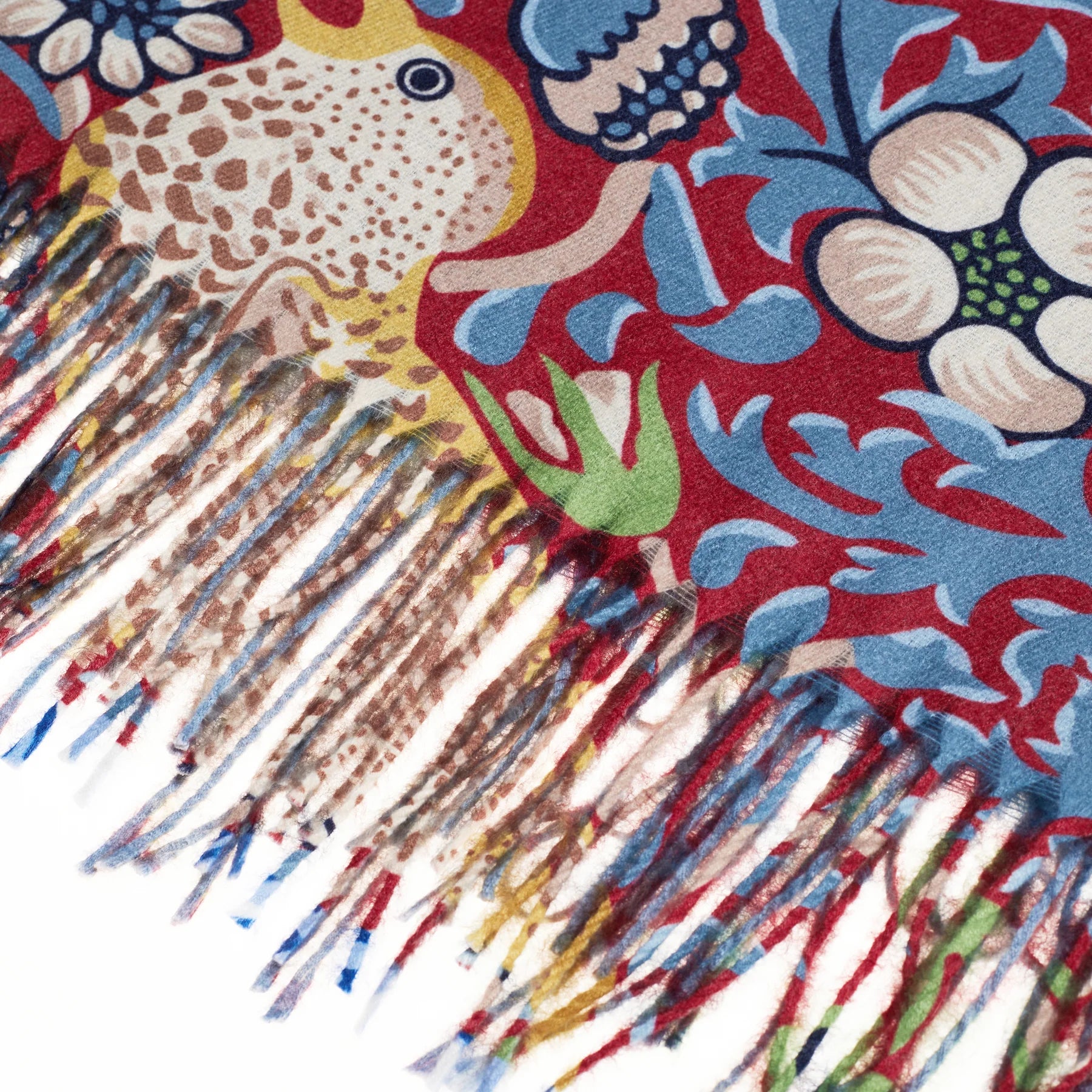 Signare William Morris Strawberry Thief Red Pashmina