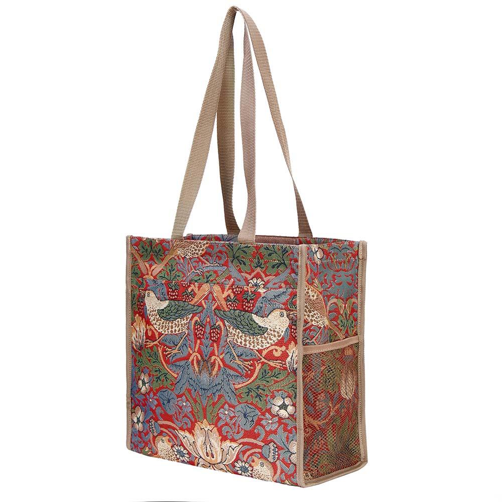 Signare William Morris Strawberry Thief Red Shopper