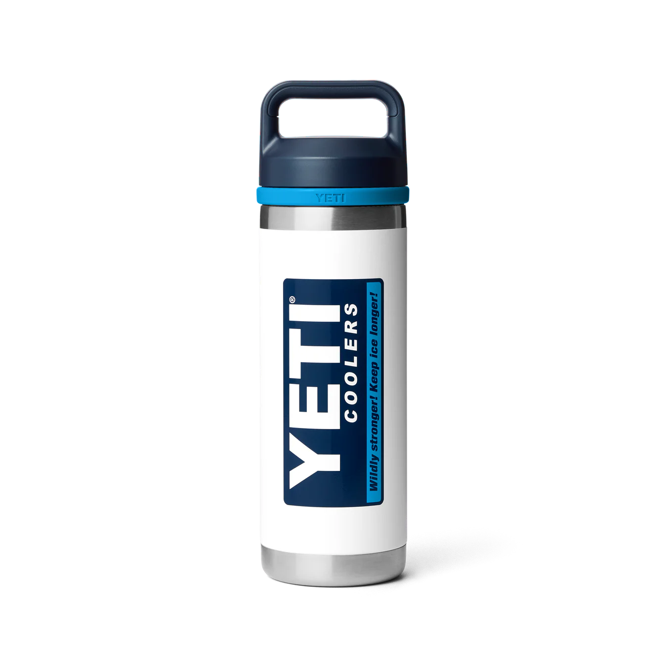 YETI Rambler 18 oz (532ml) Bottle with Chug Cap in White/Blue