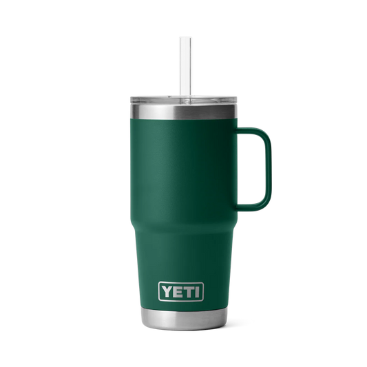 YETI Rambler 25 oz (739 ml) Straw Mug with Straw Lid - Black Forest Green (Seasonal Edition)