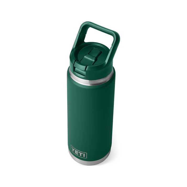 YETI Rambler 26 oz (769 ml) Bottle with Colour-Matched Straw Cap - Black Forest Green (Seasonal Edition)
