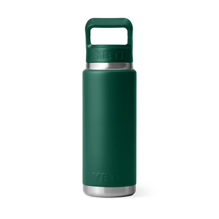 YETI Rambler 26 oz (769 ml) Bottle with Colour-Matched Straw Cap - Black Forest Green (Seasonal Edition)