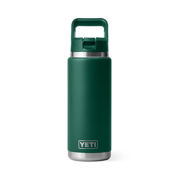 YETI Rambler 26 oz (769 ml) Bottle with Colour-Matched Straw Cap - Black Forest Green (Seasonal Edition)