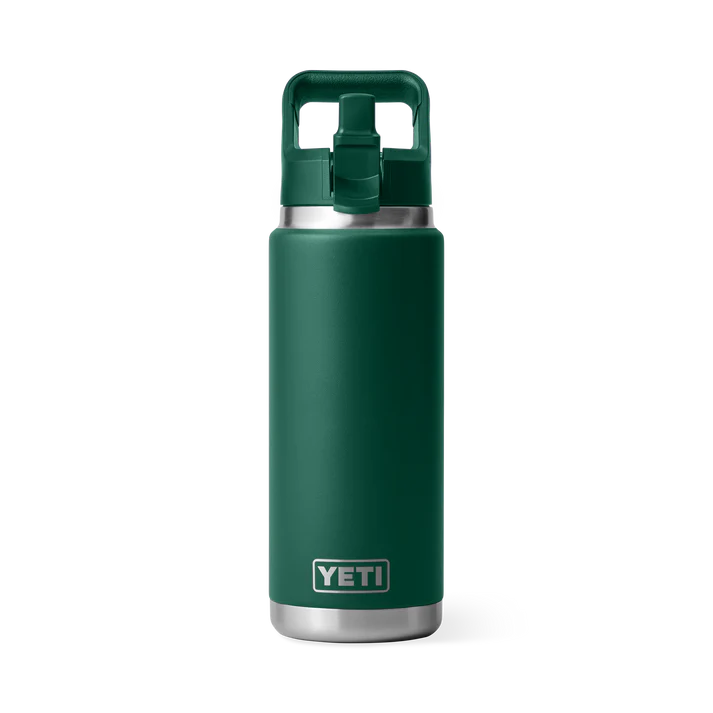 YETI Rambler 26 oz (769 ml) Bottle with Colour-Matched Straw Cap - Black Forest Green (Seasonal Edition)