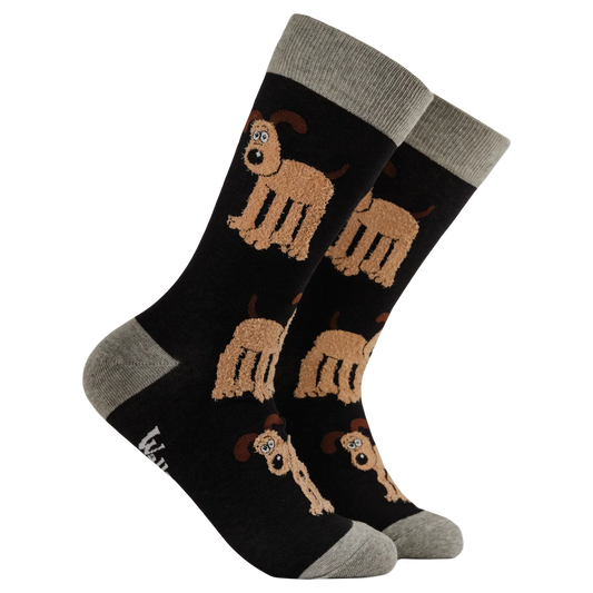 Socktopus Fluffy Gromit Socks featuring a soft textured Gromit pattern on a comfortable knitted background