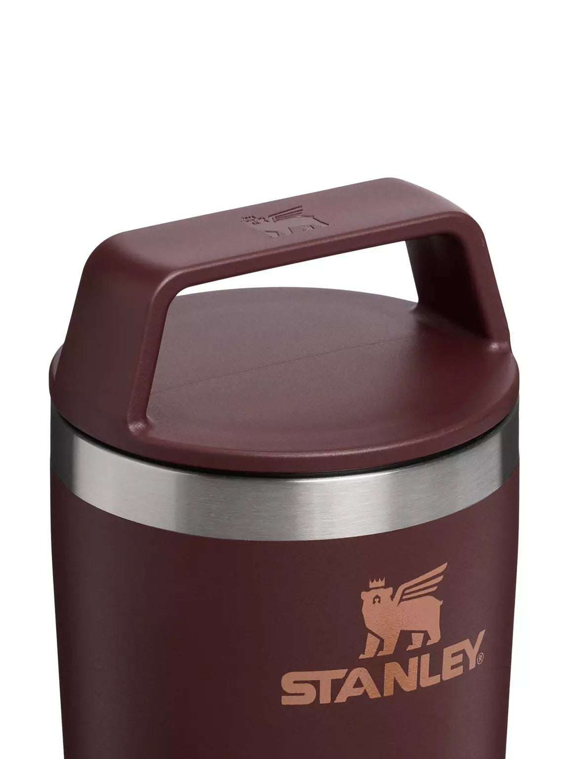 Stanley Café-to-Go Travel Mug Coffee 0.23L 8oz showing disassembled two piece lid and insulated mug body
