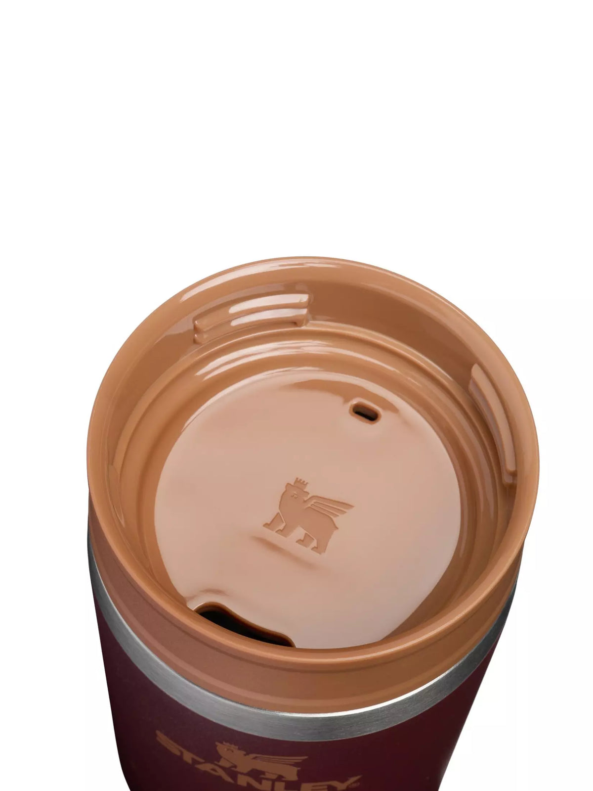 Stanley Café-to-Go Travel Mug Coffee 0.23L 8oz showing disassembled two piece lid and insulated mug body