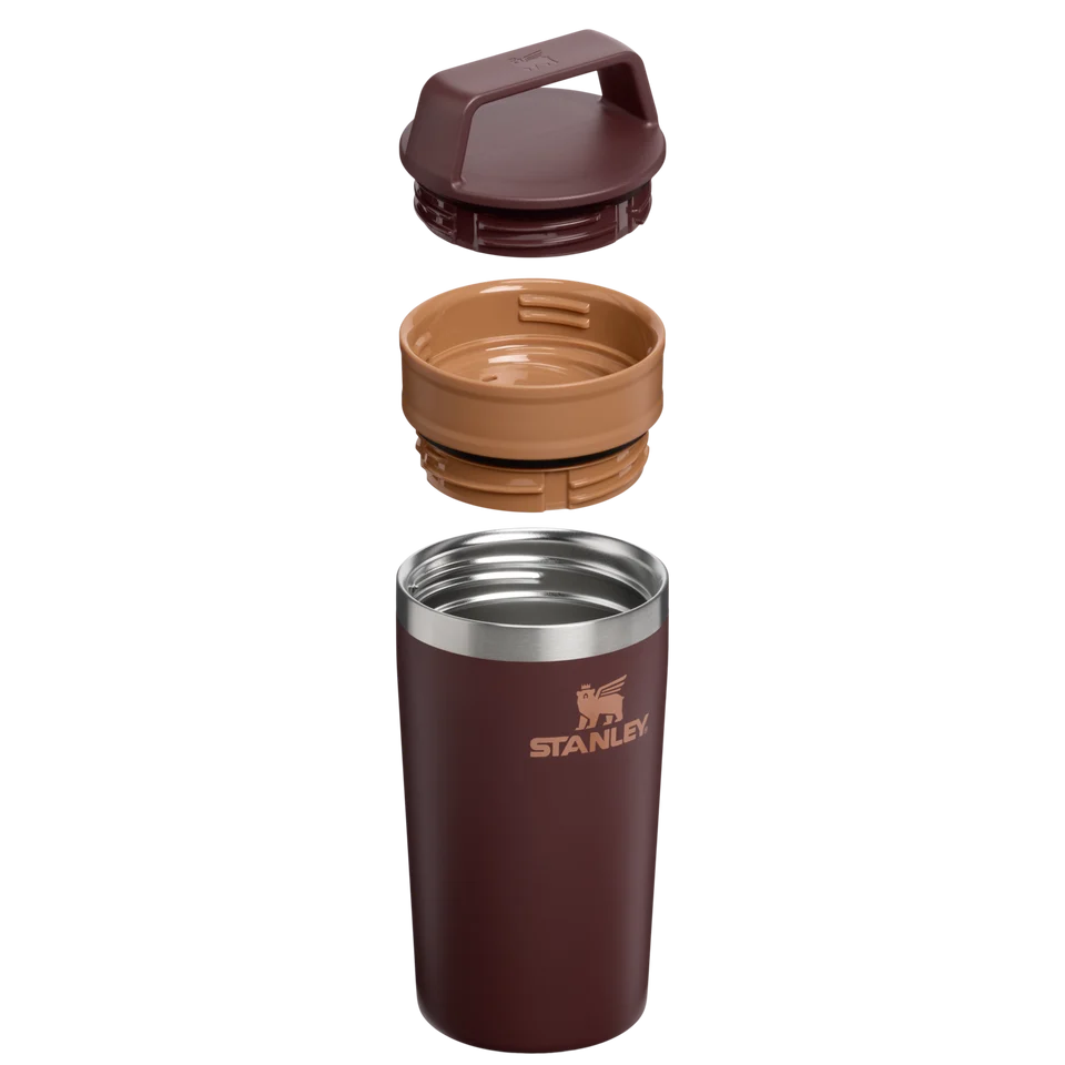 Stanley Café-to-Go Travel Mug 0.35L Coffee showing two-piece lid and insulated body