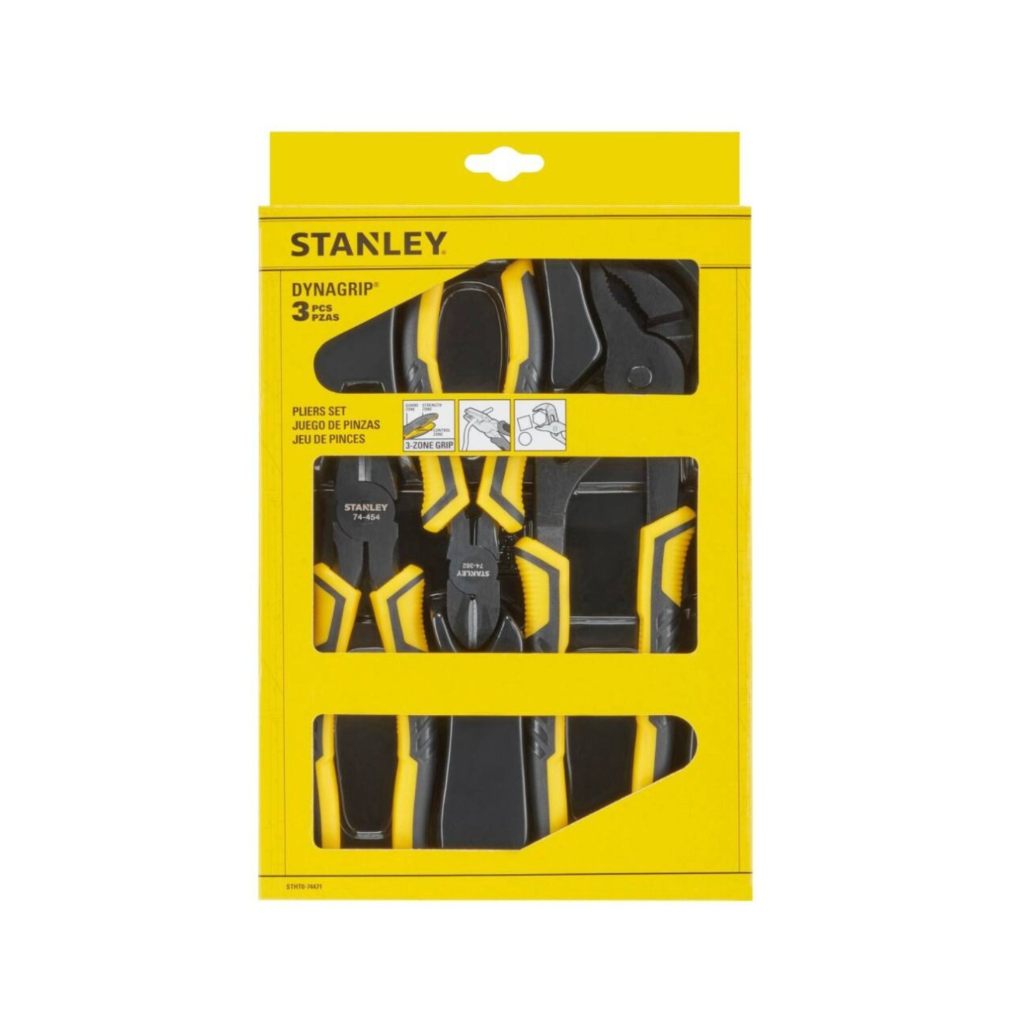 Stanley Dynagrip Pliers Soft Grip Set of 3