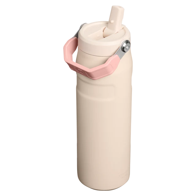 Stanley IceFlow Bottle Flip Straw 2.0 Champagne 0.71L showing detail of the lid and removable spout mechanism
