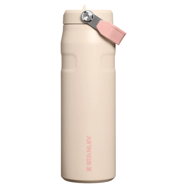 Stanley IceFlow Bottle Flip Straw 2.0 Champagne 0.71L showing detail of the lid and removable spout mechanism
