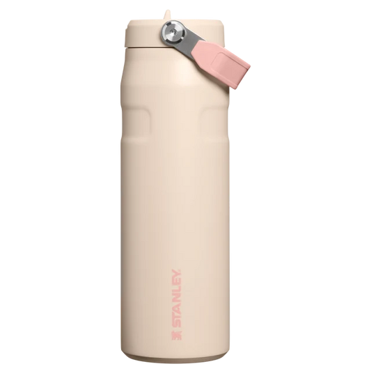 Stanley IceFlow Bottle Flip Straw 2.0 Champagne 0.71L showing detail of the lid and removable spout mechanism