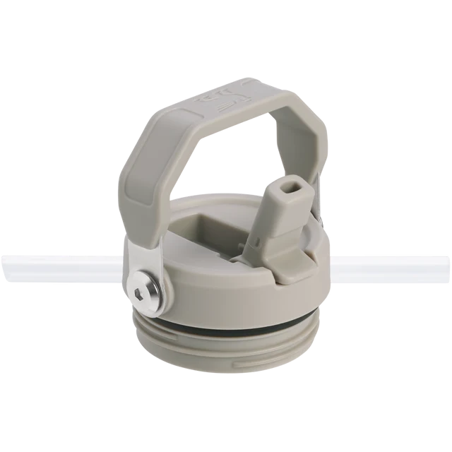 Stanley IceFlow Bottle Flip Straw 2.0 Ash 0.47L showing detail of the lid and removable spout mechanism