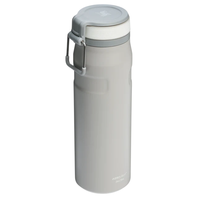 Stanley IceFlow Bottle Twist Flip Ash 0.71L displaying open twist-to-flip lid mechanism