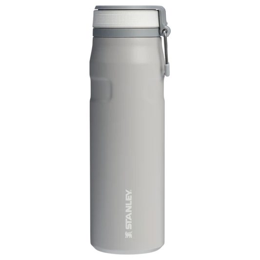 Stanley IceFlow Bottle Twist Flip Ash 0.71L displaying open twist-to-flip lid mechanism