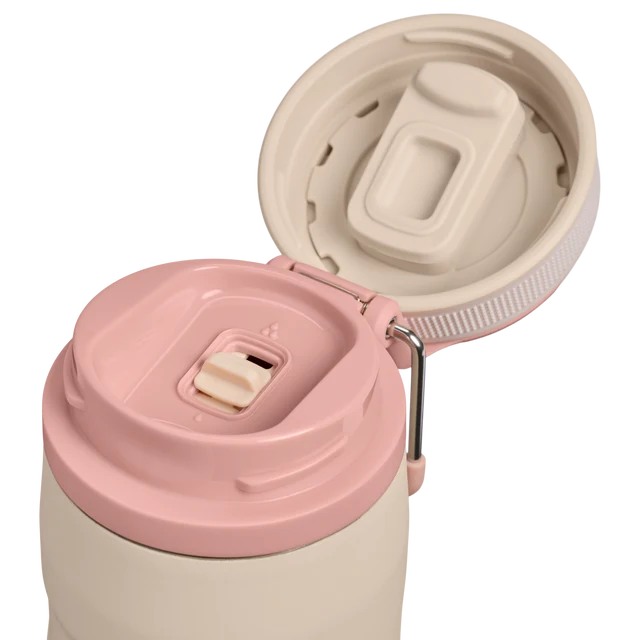 Stanley IceFlow Bottle Twist Flip Champagne 0.71L displaying open twist-to-flip lid mechanism