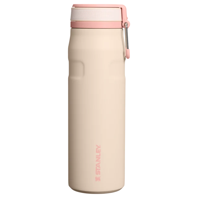 Stanley IceFlow Bottle Twist Flip Champagne 0.71L displaying open twist-to-flip lid mechanism