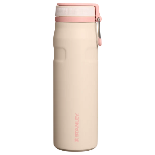 Stanley IceFlow Bottle Twist Flip Champagne 0.71L displaying open twist-to-flip lid mechanism