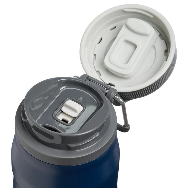 Stanley IceFlow Bottle Twist Flip Dark Navy 0.71L displaying open twist-to-flip lid mechanism