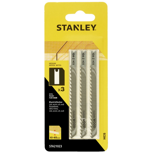 Stanley Medium Jigsaw Blade Max 45mm Pack of 3